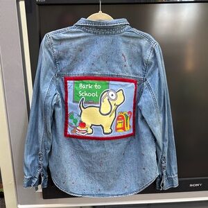 Upcycled by Me Denim Shirt Bark To School